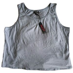 New NWT Glitzy Scoop Neck Sleeveless Stretch Camisole Shirt Top Athletic Workout